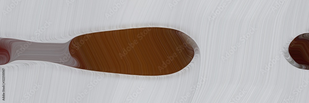 Poster flowing designed horizontal banner with pastel gray, chocolate and gray gray colors. dynamic curved lines with fluid flowing waves and curves