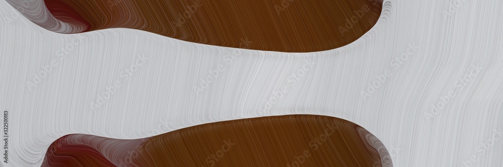 Poster colorful horizontal header with chocolate, silver and gray gray colors. dynamic curved lines with fluid flowing waves and curves