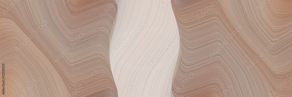 Poster decorative horizontal banner with rosy brown, pastel gray and pastel brown colors. dynamic curved li