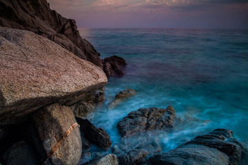 Peaceful blue sea over the rocks, Chalkidiki, Greece