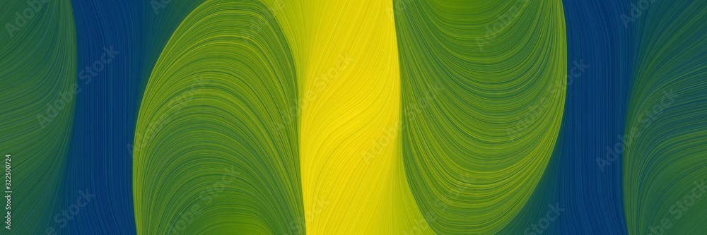 Poster surreal header with dark slate gray, tangerine yellow and olive drab colors. dynamic curved lines with fluid flowing waves and curves