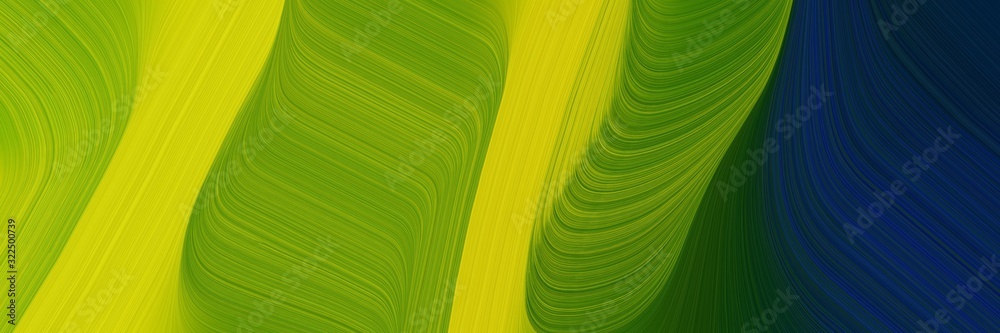 Poster dynamic designed horizontal banner with dark green, very dark blue and golden rod colors. dynamic cu