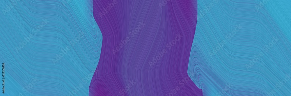 Poster surreal horizontal banner with steel blue, dark slate blue and medium turquoise colors. dynamic curv