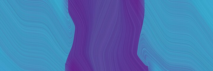 Fototapeta premium surreal horizontal banner with steel blue, dark slate blue and medium turquoise colors. dynamic curved lines with fluid flowing waves and curves
