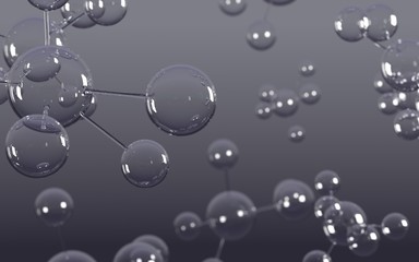 Abstract molecules design. Atoms. Abstract background for chemistry science banner or flyer. Science or medical background. 3d rendering illustration.