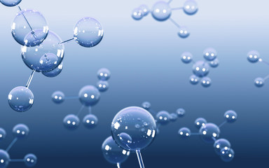 Abstract molecules design. Atoms. Abstract background for chemistry science banner or flyer. Science or medical background. 3d rendering illustration.