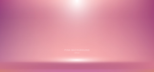 3D empty pink studio room background with spotlight on stage background.