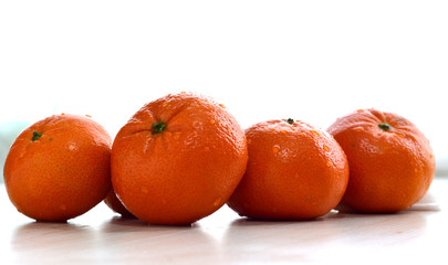 mandarin on white background