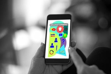 Brainstorming concept on a smartphone