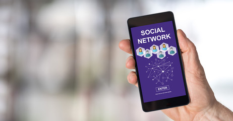 Social network concept on a smartphone
