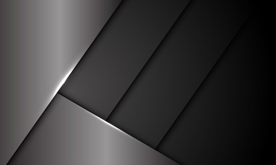 Abstract grey metallic dark shutter pattern design modern futuristic background vector illustration.