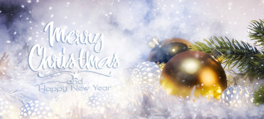 Christmas and New Year holidays background, winter season.