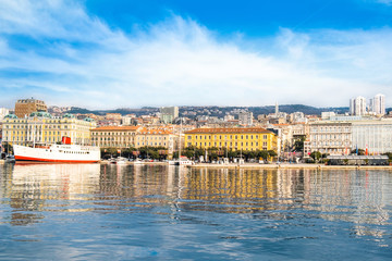 City of Rijeka, Croatia, European capital of culture 2020, waterfront and ships in harbour