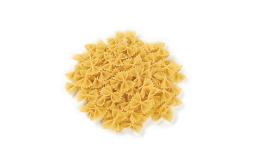 A Farfalle pasta isolated on white background