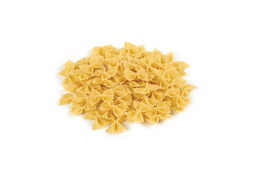 A Farfalle pasta isolated on white background
