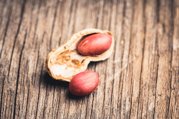 Peanuts in shell. Selecttive focus. Shallow depth of field.