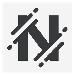 Vector illustration Initial Letter N abstract technology logo. Typography digital space concept.