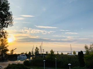 Sunrise at lake Balaton in Summer