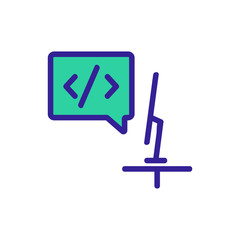 programmer icon vector. Thin line sign. Isolated contour symbol illustration