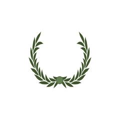 Green laurel wreath. The wreath of the winner. Vector illustration