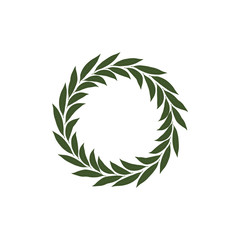 Green laurel wreath. The wreath of the winner. Vector illustration - 322511197