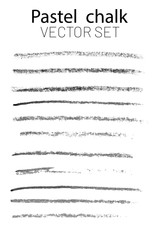 Black and white vector set of brush strokes with a pencil, crayon and marker traced in good quality and isolated on white