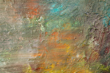Background image of bright oil-paint palette closeup.