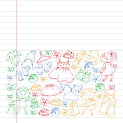 Obraz premium Children clothes. Background for babies, kids patterns.
