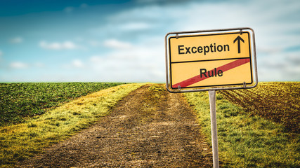 Obraz premium Street Sign to Exception versus Rule
