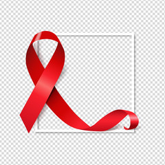 Aids Day Symbol Red Ribbon Transparent Background