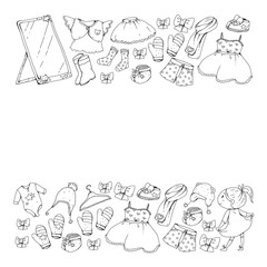 Children clothes. Background for babies, kids patterns.