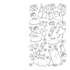 Children clothes. Background for babies, kids patterns.