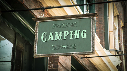Obraz premium Street Sign to Camping