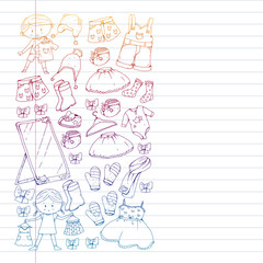 Children clothes. Background for babies, kids patterns.