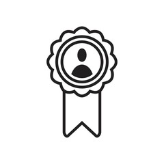 Employee of the month, talent award Icon template black color editable. Employee of the month, talent award Icon symbol Flat vector illustration for graphic and web design.