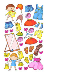 Children clothes. Background for babies, kids patterns.