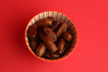 Moroccan dates in color background