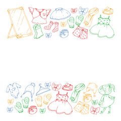 Children clothes. Background for babies, kids patterns.