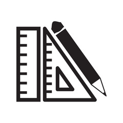 ruler pencil pen icon design vector logo template EPS 10