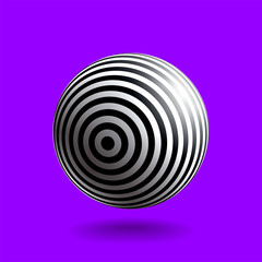 Black white striped sphere-21