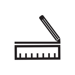 ruler pencil pen icon design vector logo template EPS 10