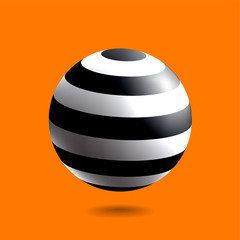 Black white striped sphere-33
