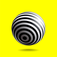 Black white striped sphere-50