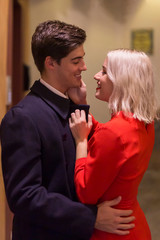 Elegant couple ready for a romantic dinner