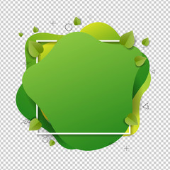 Green Speech Bubble With Leaves Isolated Transparent Background