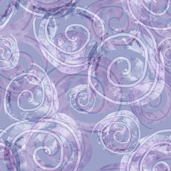 Abstract seamless pattern. Watercolor background with swirl elements.