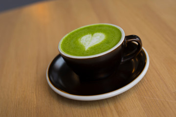 Matcha latte in a cup