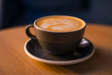 Classical latte in a cup
