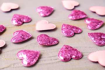 Valentine day background with lilac hearts.