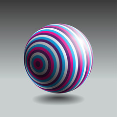 Fototapeta na wymiar Color striped sphere